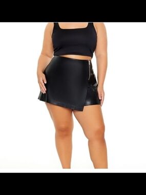 Forever21 Plus Size Faux Leather Mini Skort